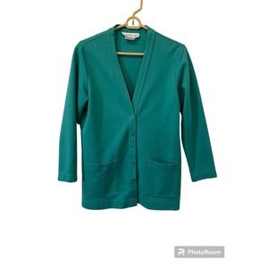 3 for $25-DonnKenny Womens Jacket Size Small Long Sleeve Snap Front Teal V-Neck